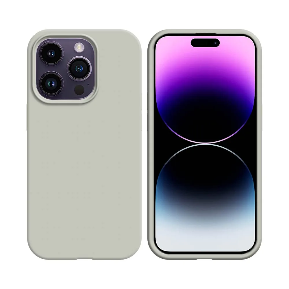 Coque Silicone Compatible pour Apple iPhone 14 Pro Blanc