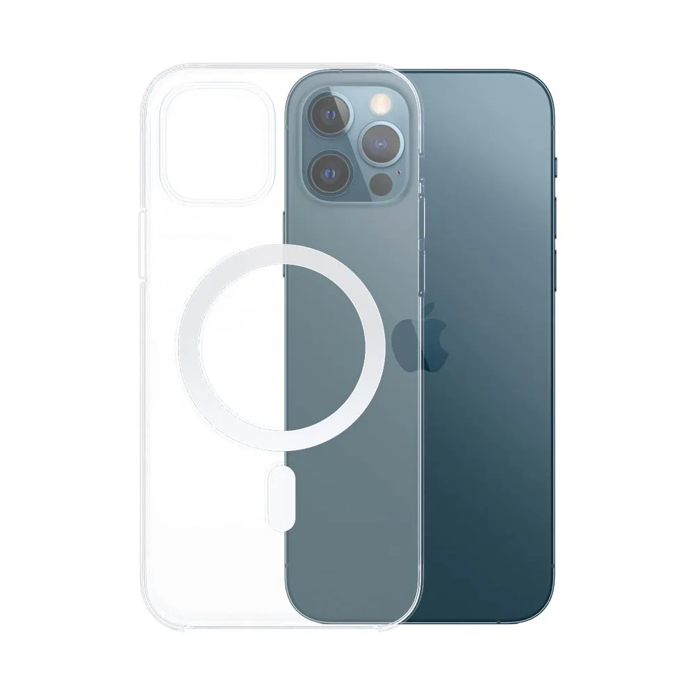 Coque Silicone MagSafe Compatible pour Apple iPhone 12 & 12 Pro Transparent