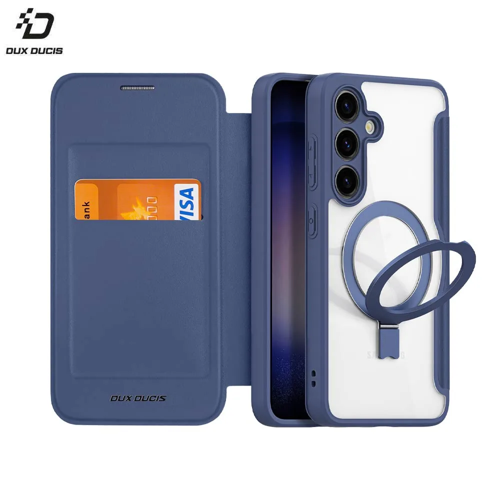 Housse de Protection Skin X Pro Dux Ducis pour Samsung Galaxy S24 5G S921 (with Magnetic Stand) MagSafe Bleu