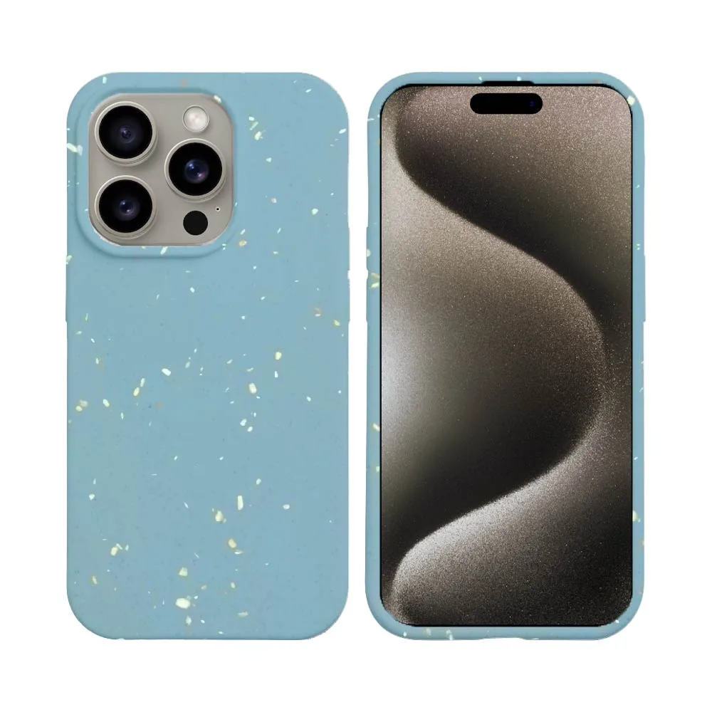 Coque Bambou Biodégradable PROTECT pour Apple iPhone 15 Pro Max Bleu
