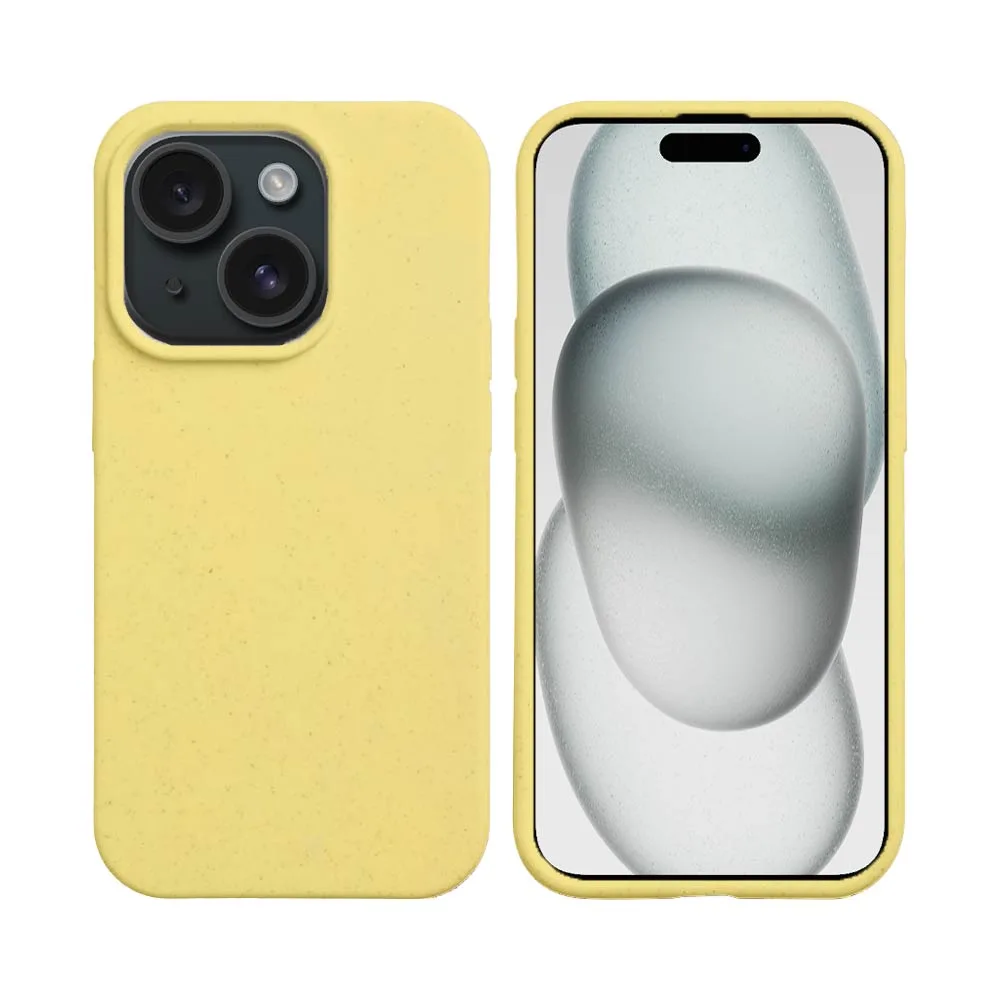 Coque Bambou Biodégradable PROTECT pour Apple iPhone 15 (#2) Jaune