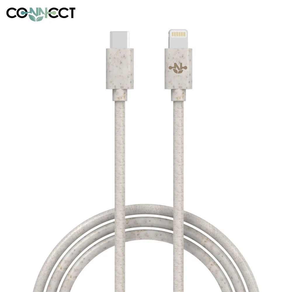 Câble Data USB-C vers Lightning CONNECT Eco-Friendly 20W (1m) Beige