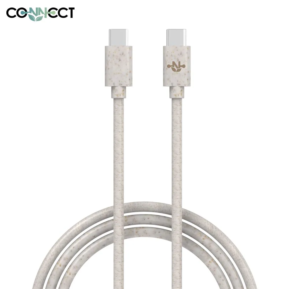 Câble Data USB-C vers USB-C CONNECT Eco-Friendly 60W (1m) Beige