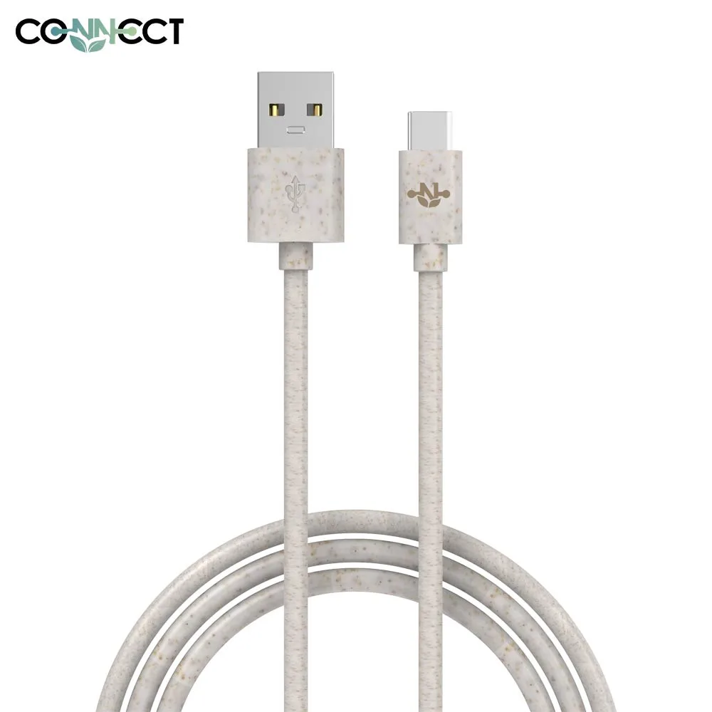 Câble Data USB vers USB-C CONNECT Eco-Friendly 15W (1m) Beige