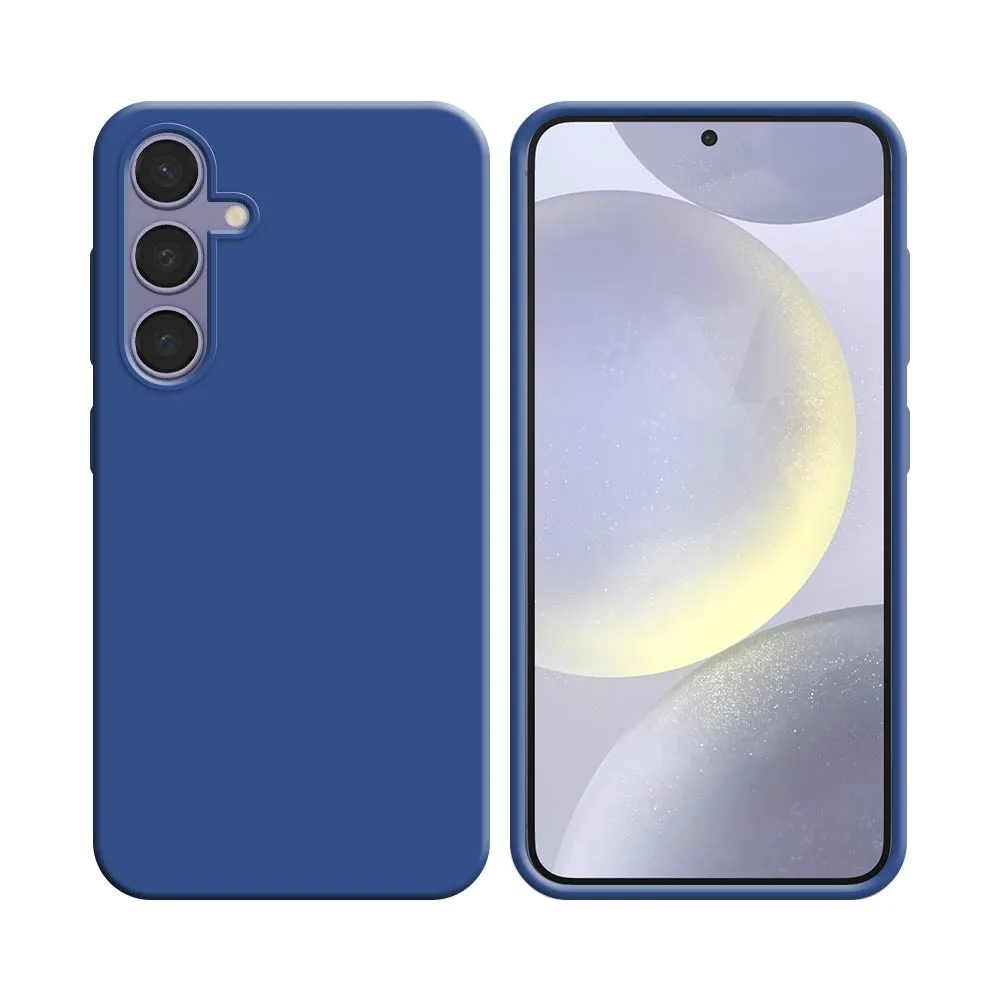 Coque Silicone Compatible pour Samsung Galaxy S24 5G S921 Bleu Marine
