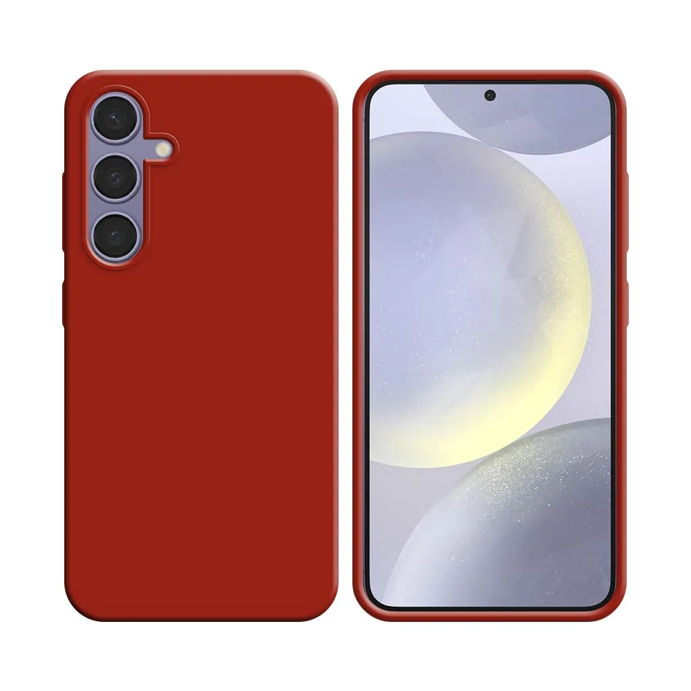 Coque Silicone Compatible pour Samsung Galaxy S24 Plus 5G S926 Rouge