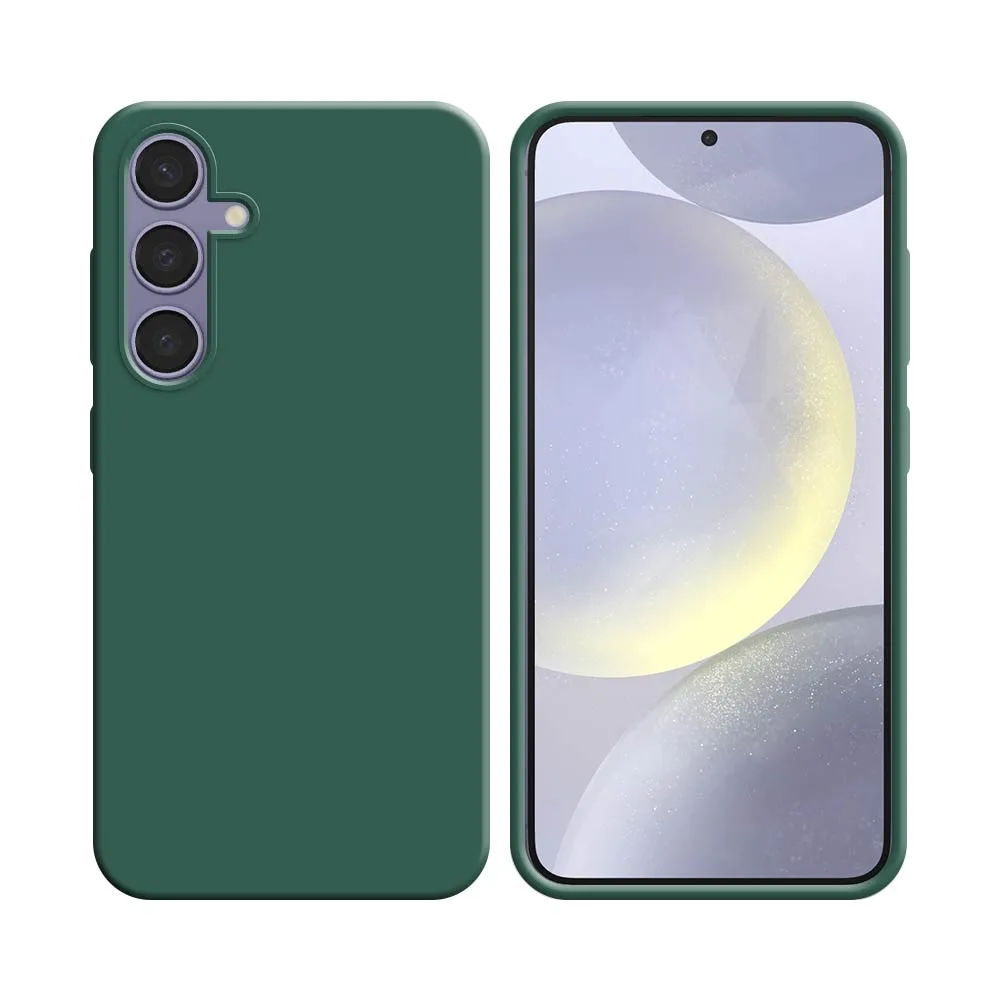Coque Silicone Compatible pour Samsung Galaxy S24 Plus 5G S926 Vert Foncé