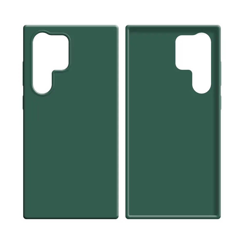 Coque Silicone Compatible pour Samsung Galaxy S23 Ultra 5G S918 Vert Foncé — vue 2