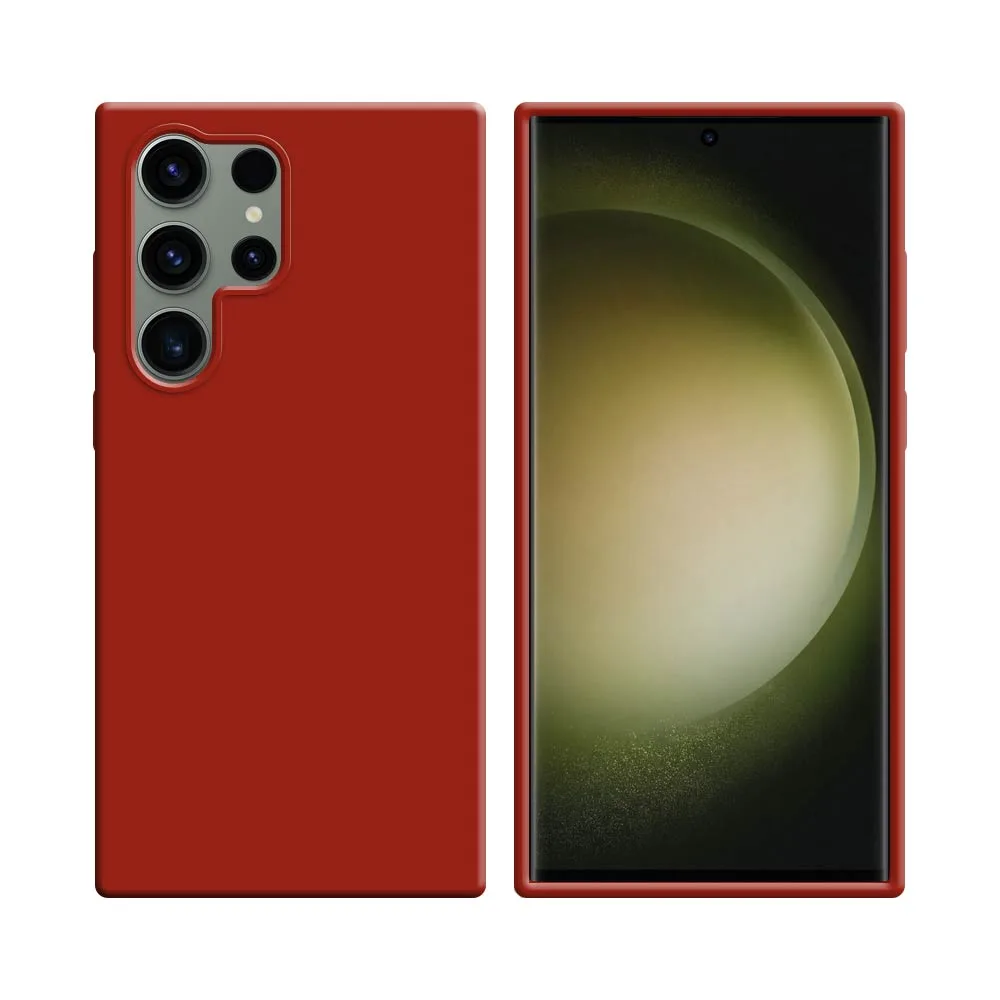 Coque Silicone Compatible pour Samsung Galaxy S23 Ultra 5G S918 Rouge