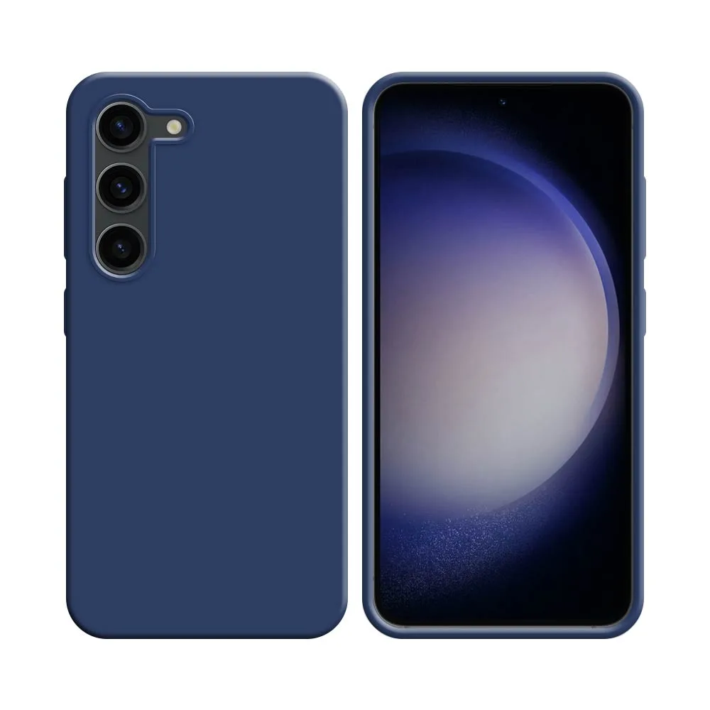 Coque Silicone Compatible pour Samsung Galaxy S23 5G S911 Bleu Marine