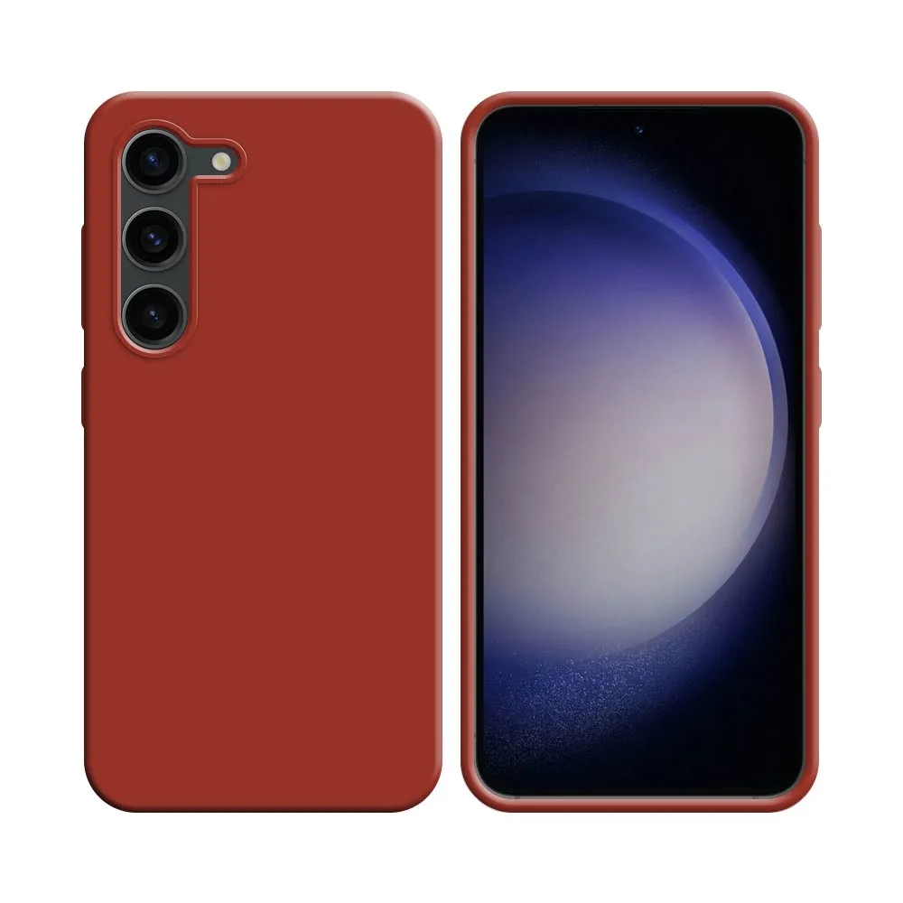 Coque Silicone Compatible pour Samsung Galaxy S23 5G S911 Rouge