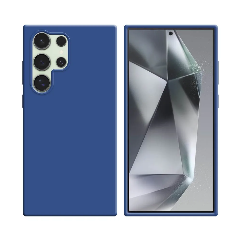 Coque Silicone Compatible pour Samsung Galaxy S24 Ultra 5G S928 Bleu Marine