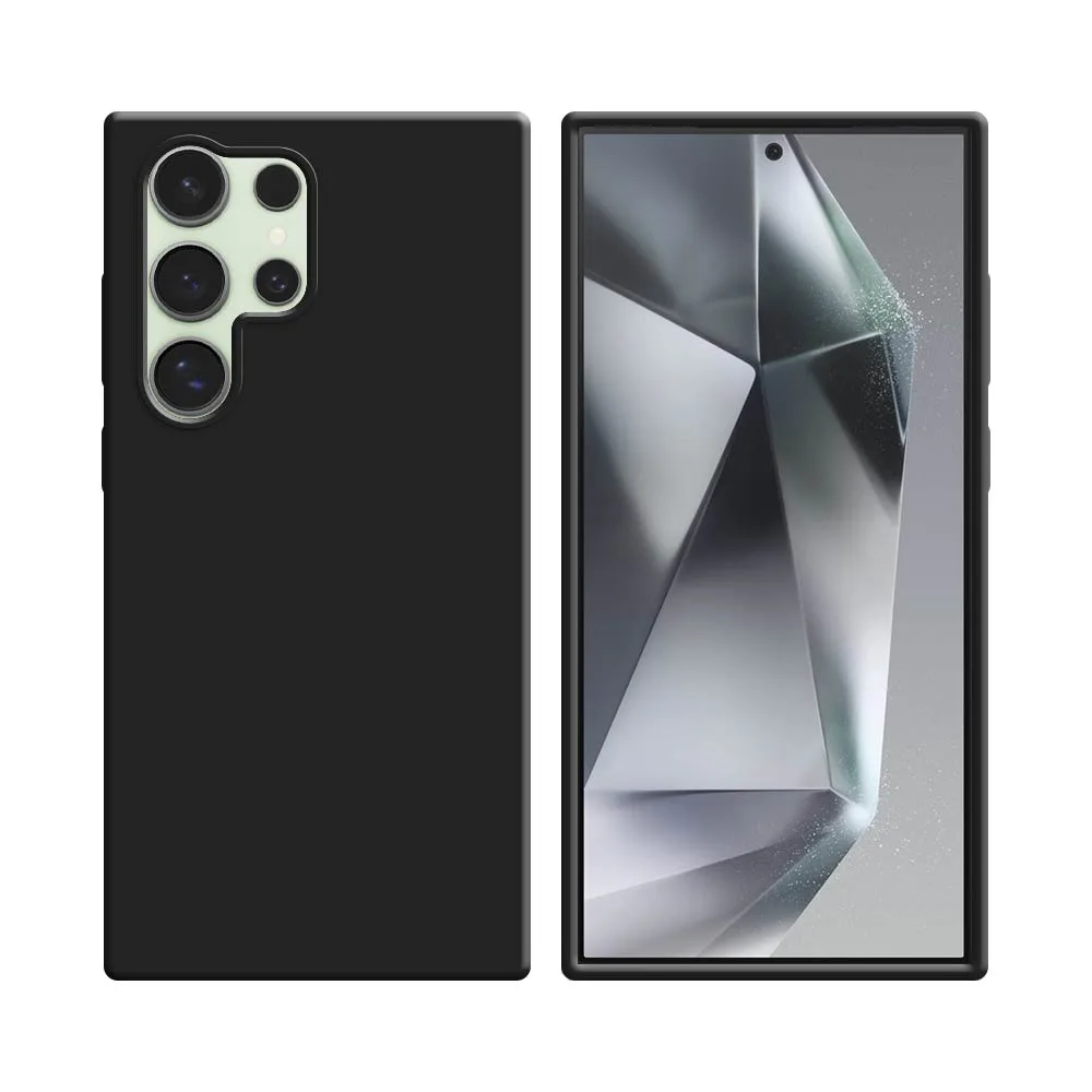 Coque Silicone Compatible pour Samsung Galaxy S24 Ultra 5G S928 Noir