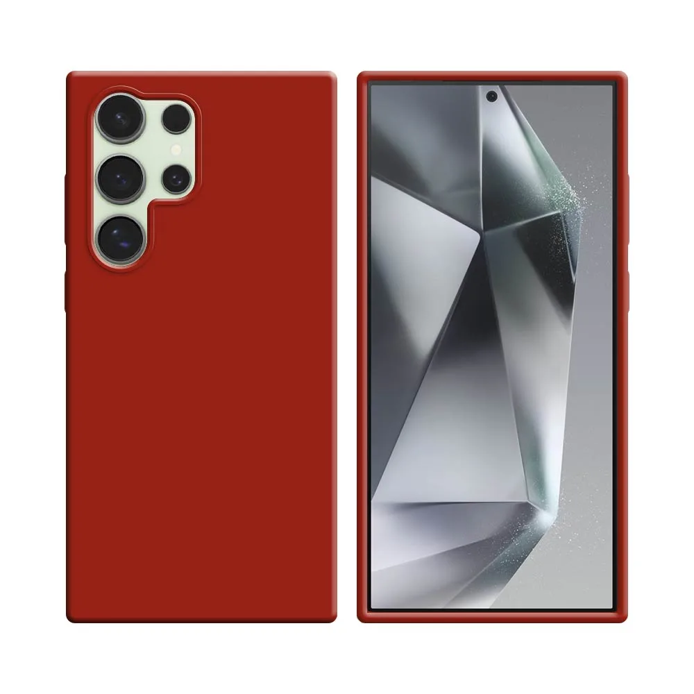 Coque Silicone Compatible pour Samsung Galaxy S24 Ultra 5G S928 Rouge