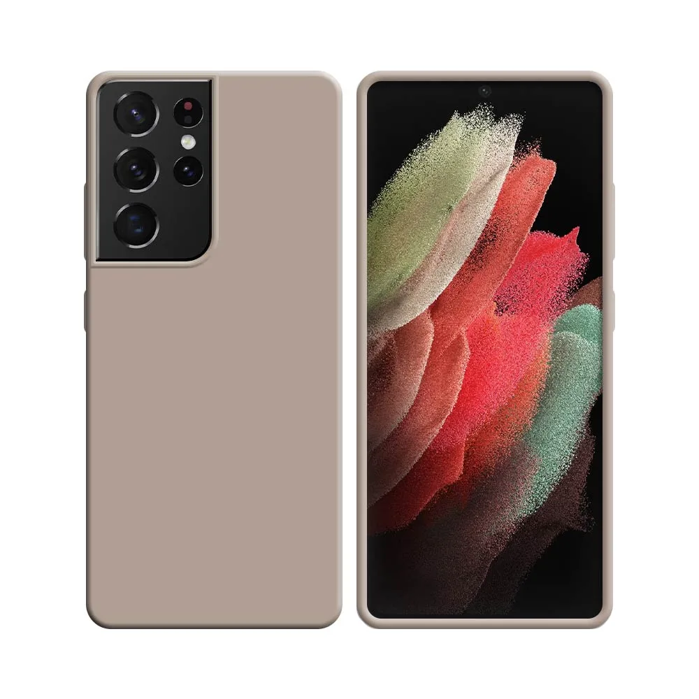 Coque Silicone Compatible pour Samsung Galaxy S21 Ultra 5G G998 Rose Gold