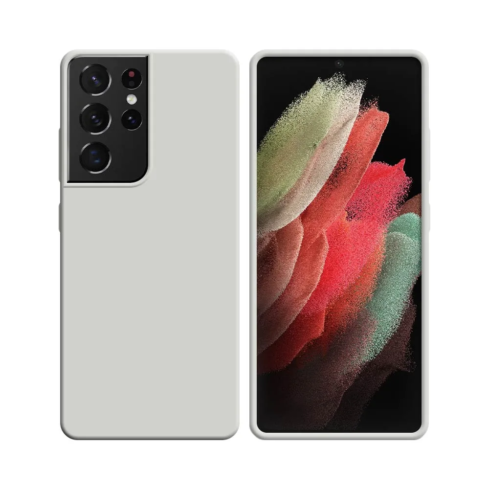 Coque Silicone Compatible pour Samsung Galaxy S21 Ultra 5G G998 Blanc