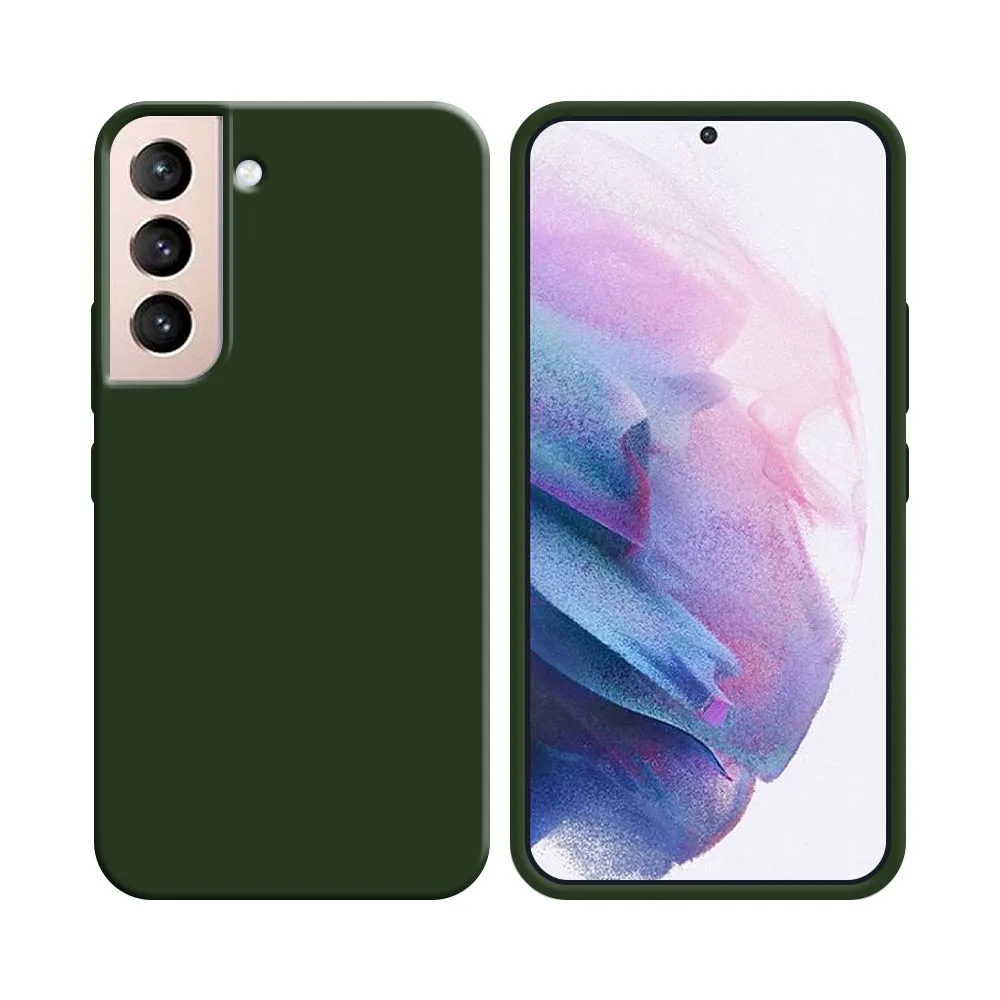 Coque Silicone Compatible pour Samsung Galaxy S21 Plus 5G G996 Vert Foncé