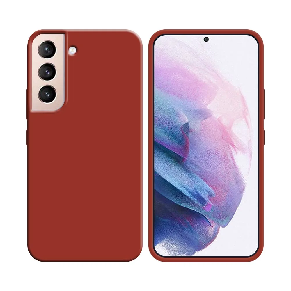 Coque Silicone Compatible pour Samsung Galaxy S21 5G G991 Rouge