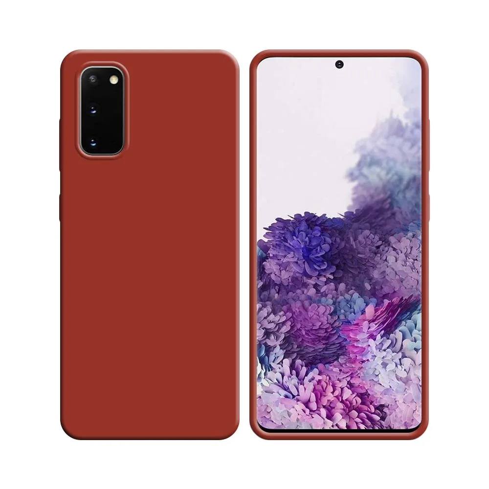 Coque Silicone Compatible pour Samsung Galaxy S20 G980 & S20 5G G981 Rouge