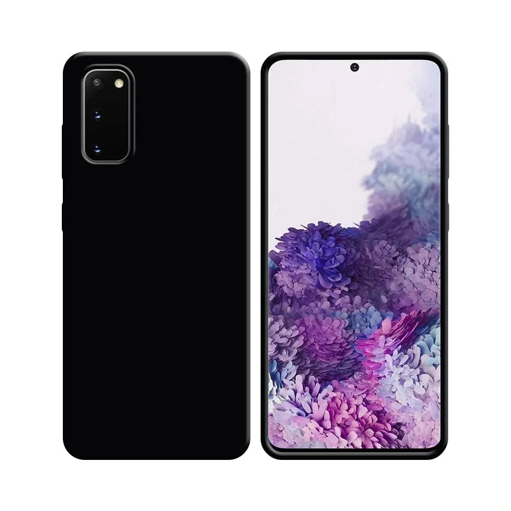 Coque Silicone Compatible pour Samsung Galaxy S20 G980 & S20 5G G981 Noir