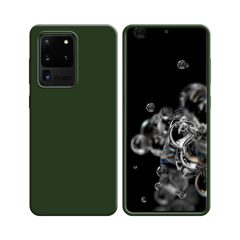 Coque Silicone Compatible pour Samsung Galaxy S20 Ultra G988 Vert Foncé