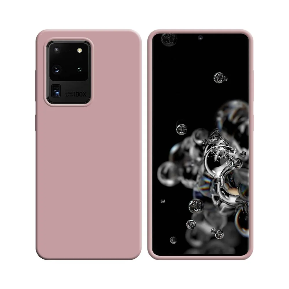 Coque Silicone Compatible pour Samsung Galaxy S20 Ultra G988 Rose
