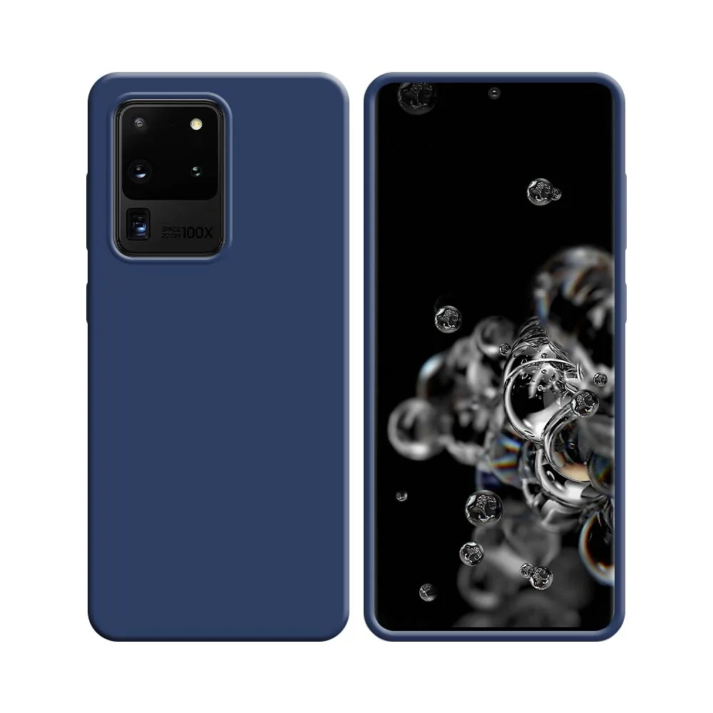 Coque Silicone Compatible pour Samsung Galaxy S20 Ultra G988 Bleu Marine
