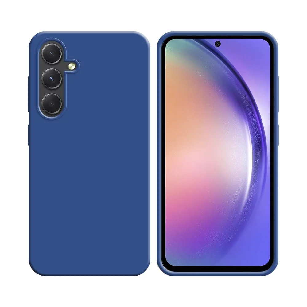 Coque Silicone Compatible pour Samsung Galaxy A54 5G A546 Bleu Marine