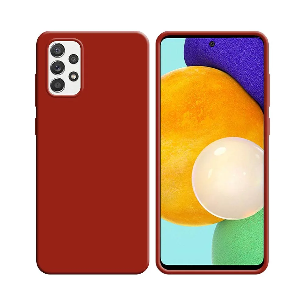 Coque Silicone Compatible pour Samsung Galaxy A52 5G A526, A52 4G A525 & A52s 5G A528 Rouge