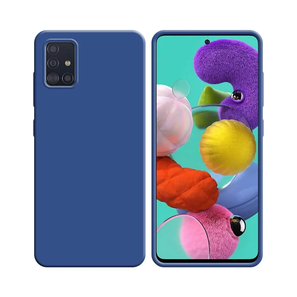 Coque Silicone Compatible pour Samsung Galaxy A51 A515 (#16) Bleu Marine