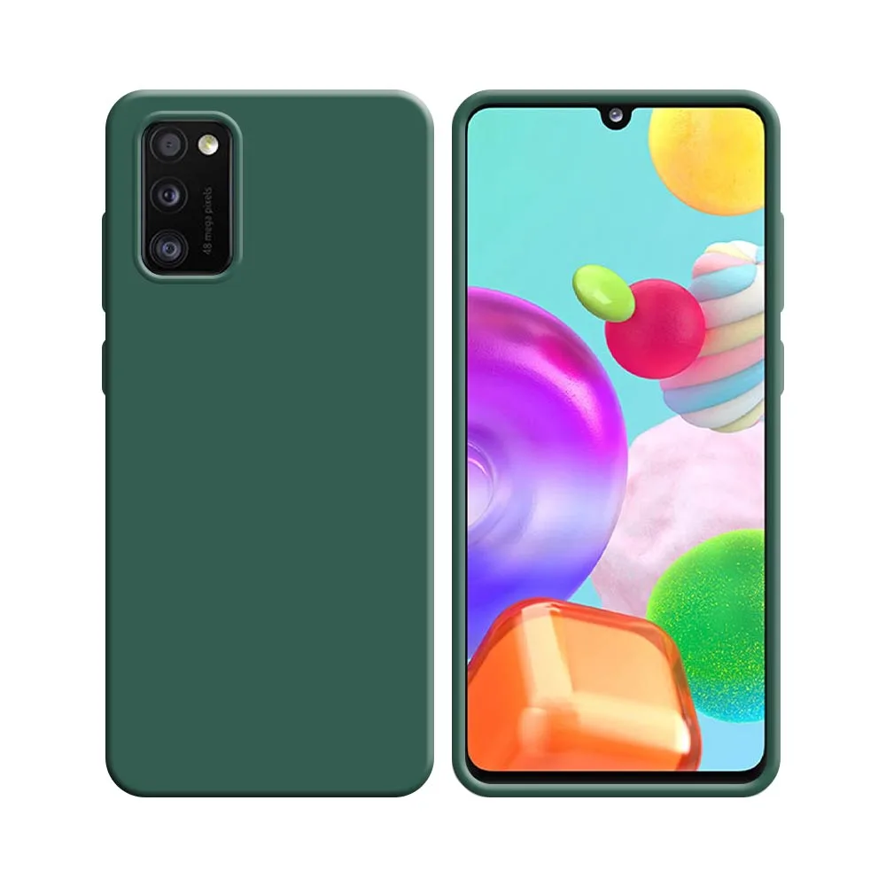 Coque Silicone Compatible pour Samsung Galaxy A41 A415 Vert Foncé