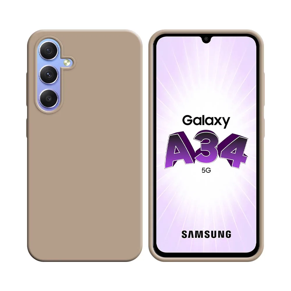 Coque Silicone Compatible pour Samsung Galaxy A34 5G A346 Rose Gold