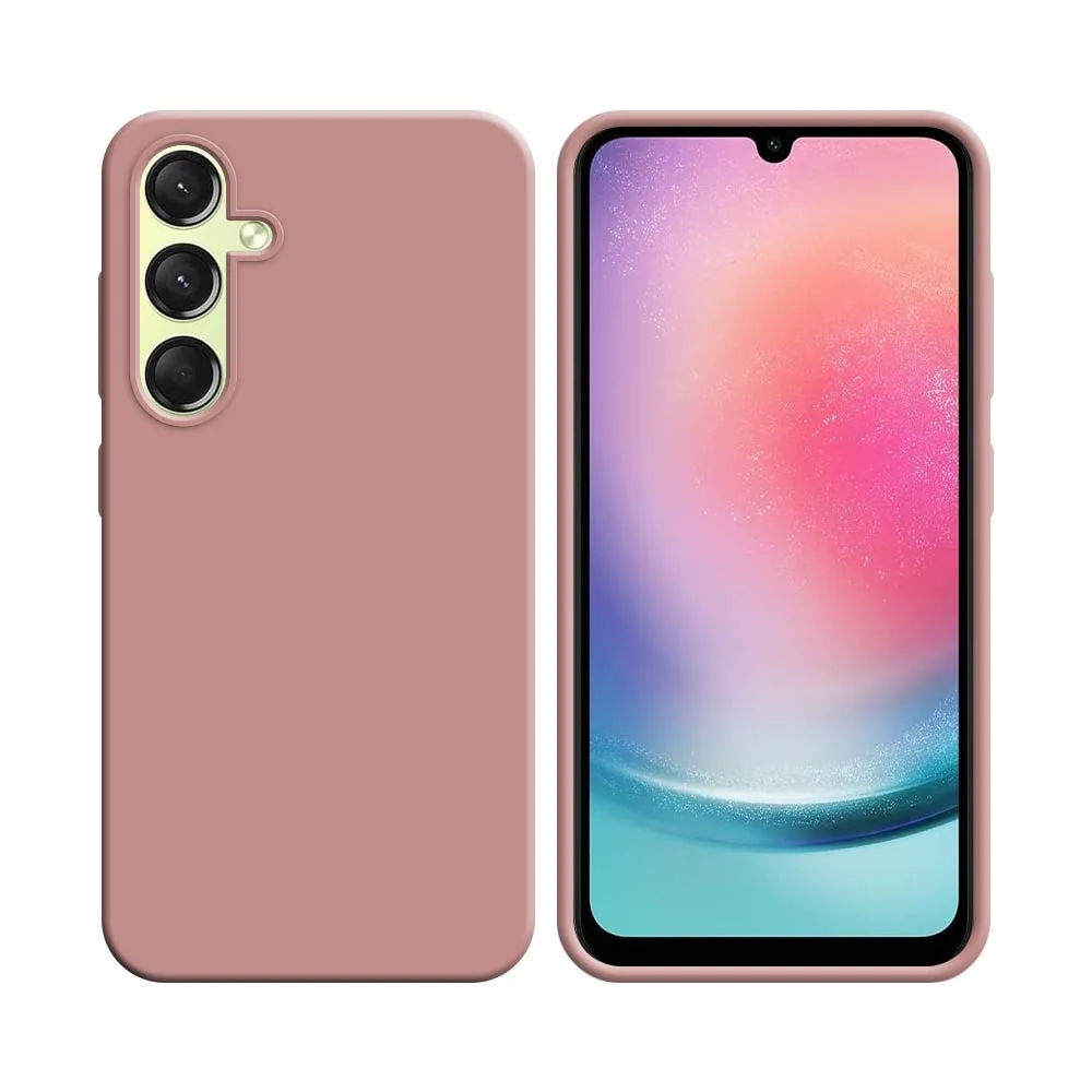 Coque Silicone Compatible pour Samsung Galaxy A24 4G A245 Rose