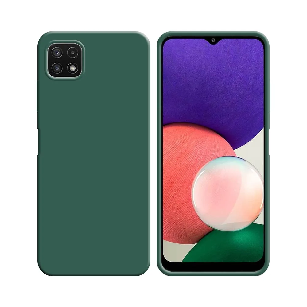 Coque Silicone Compatible pour Samsung Galaxy A22 5G A226B Vert Foncé