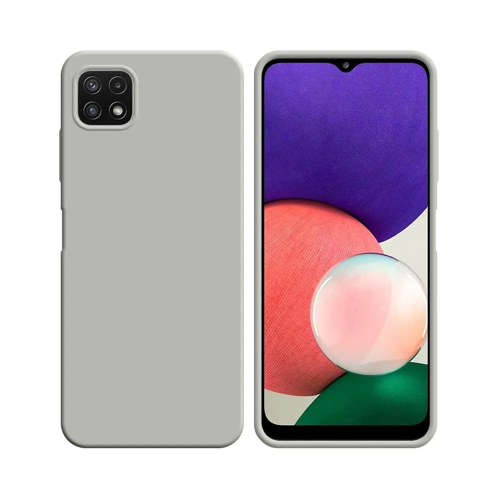 Coque Silicone Compatible pour Samsung Galaxy A22 5G A226B Blanc