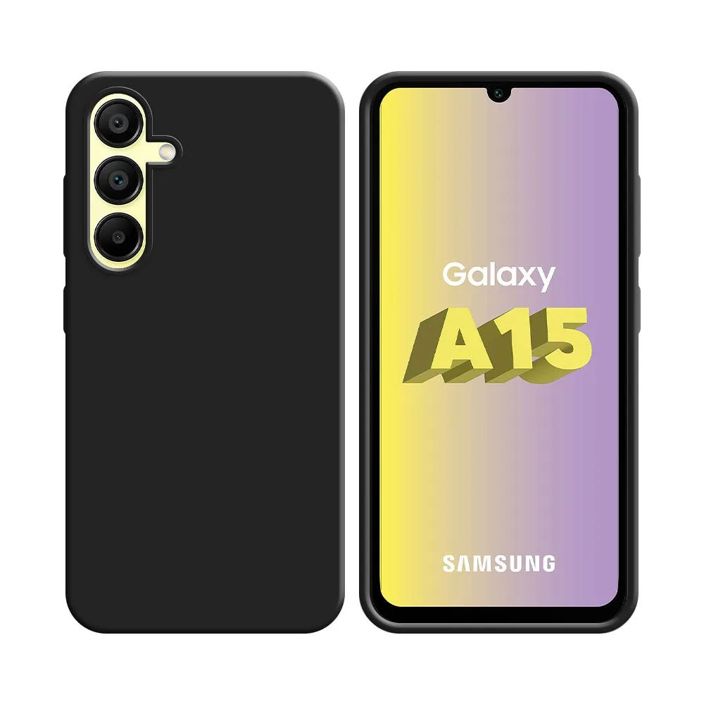 Coque Silicone Compatible pour Samsung Galaxy A15 5G A156B Noir