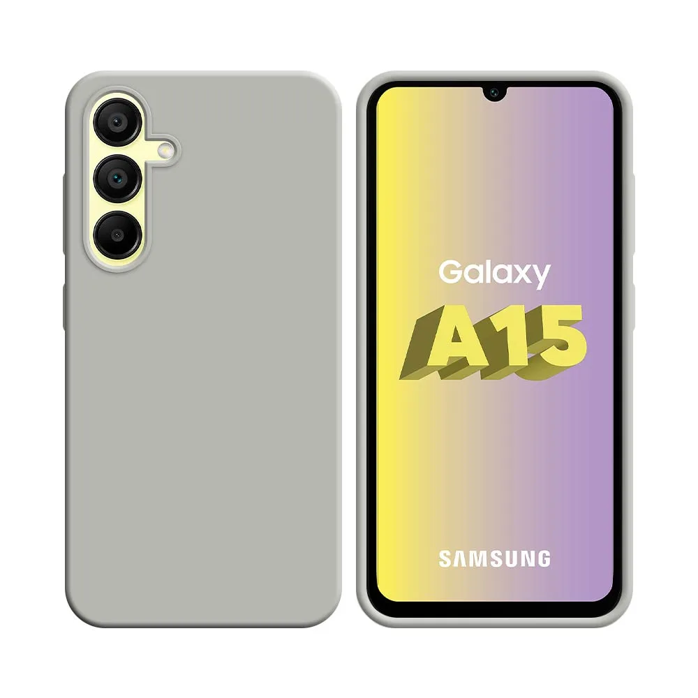 Coque Silicone Compatible pour Samsung Galaxy A15 5G A156B Blanc