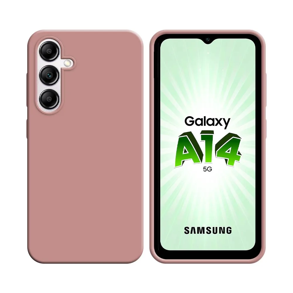 Coque Silicone Compatible pour Samsung Galaxy A14 5G A146P & A14 4G A145 Rose