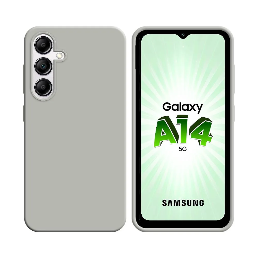 Coque Silicone Compatible pour Samsung Galaxy A14 5G A146P & A14 4G A145 Blanc