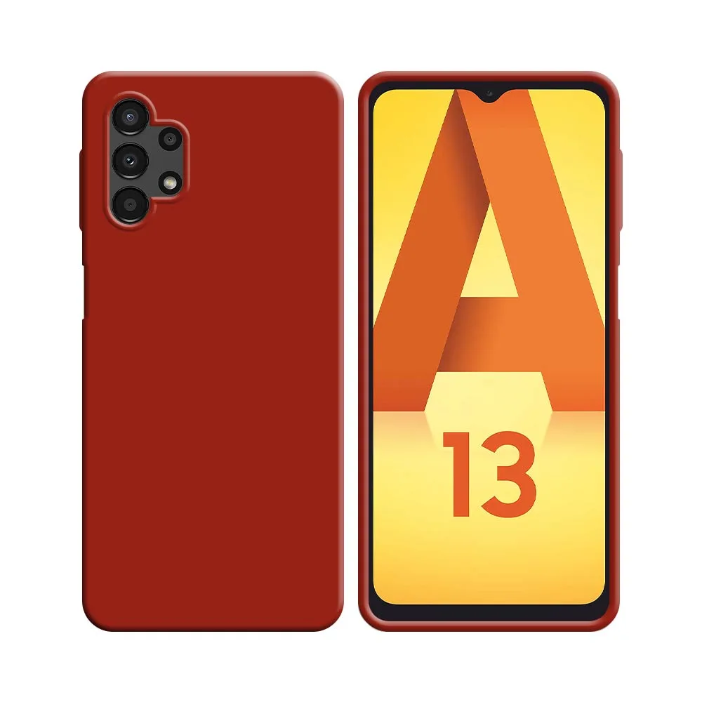 Coque Silicone Compatible pour Samsung Galaxy A13 4G A135 Rouge