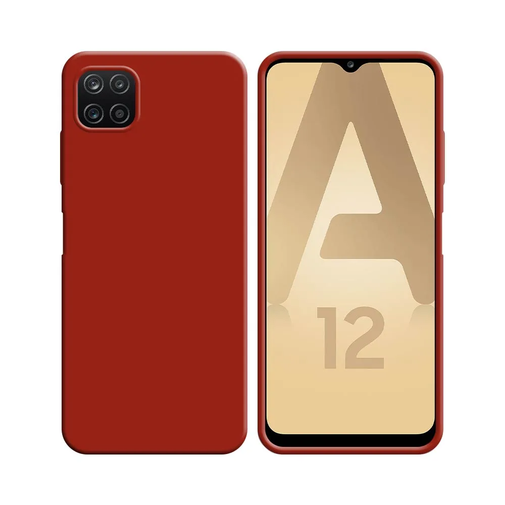 Coque Silicone Compatible pour Samsung Galaxy A12 A125 & M12 M127 Rouge