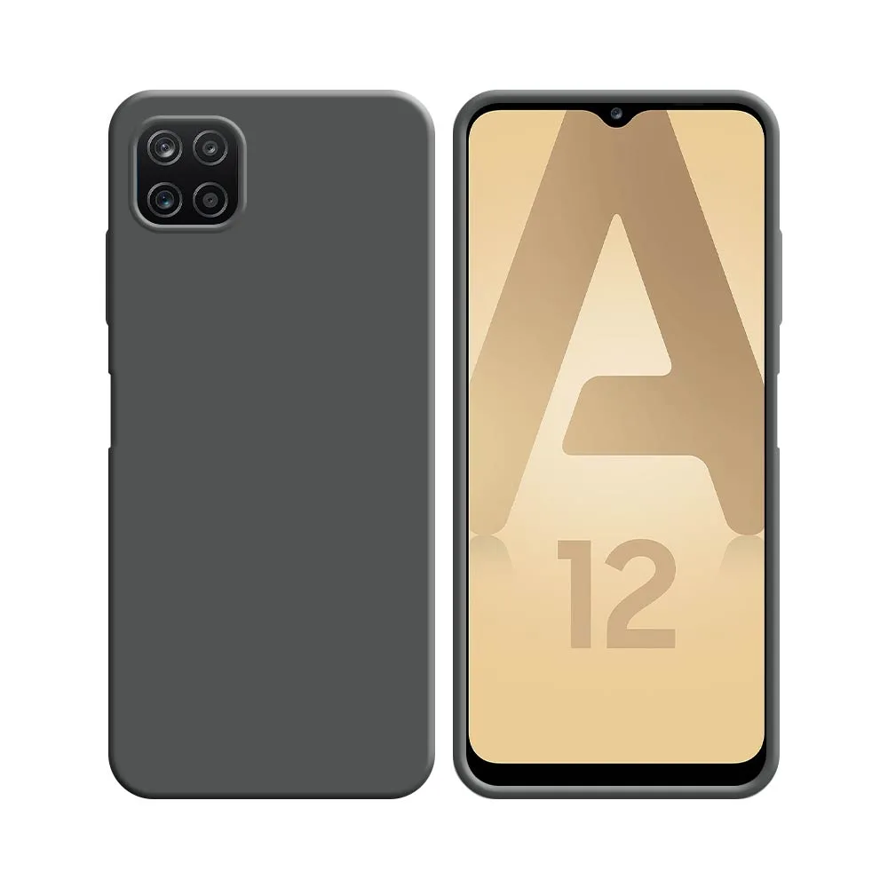 Coque Silicone Compatible pour Samsung Galaxy A12 A125 & M12 M127 Gris