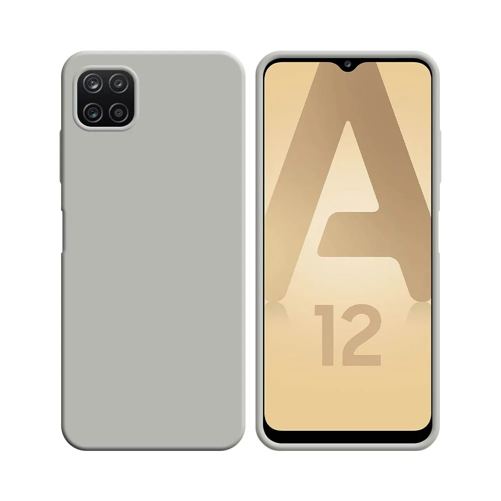Coque Silicone Compatible pour Samsung Galaxy A12 A125 & M12 M127 Blanc