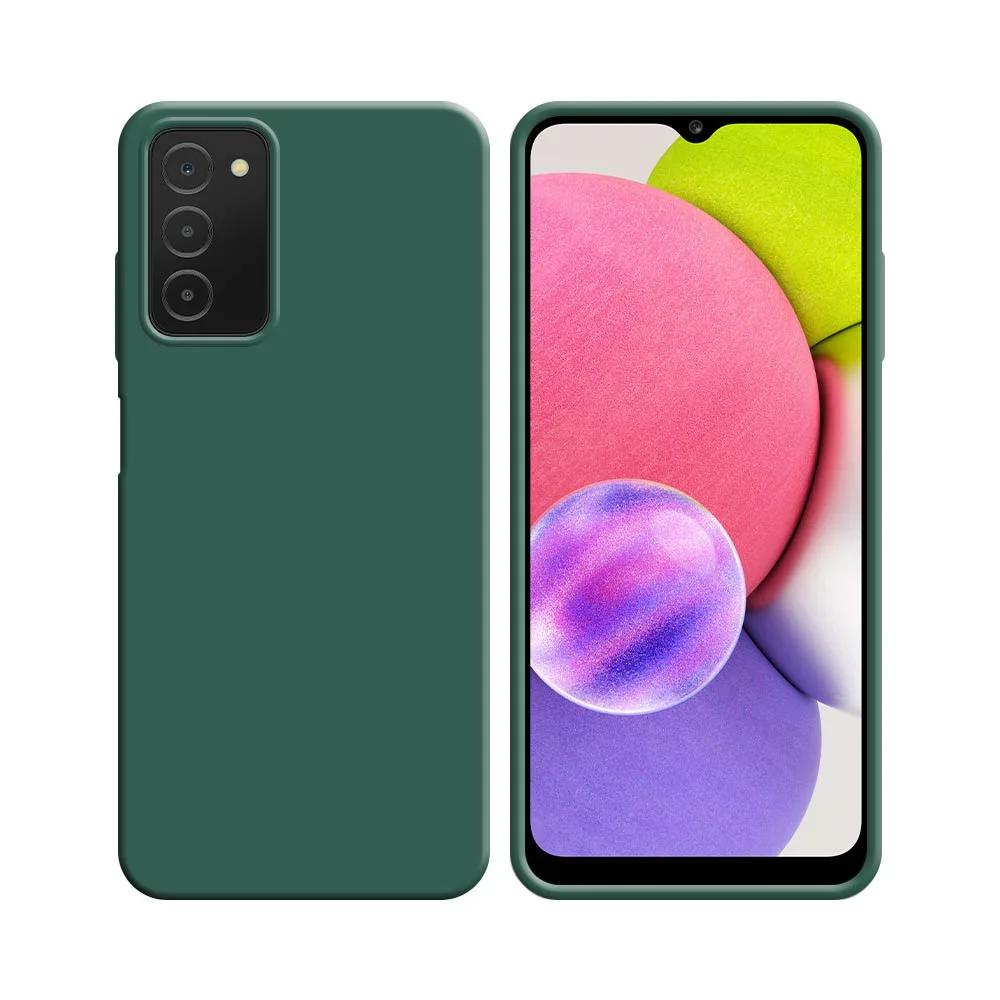 Coque Silicone Compatible pour Samsung Galaxy A03s A037 Vert Foncé