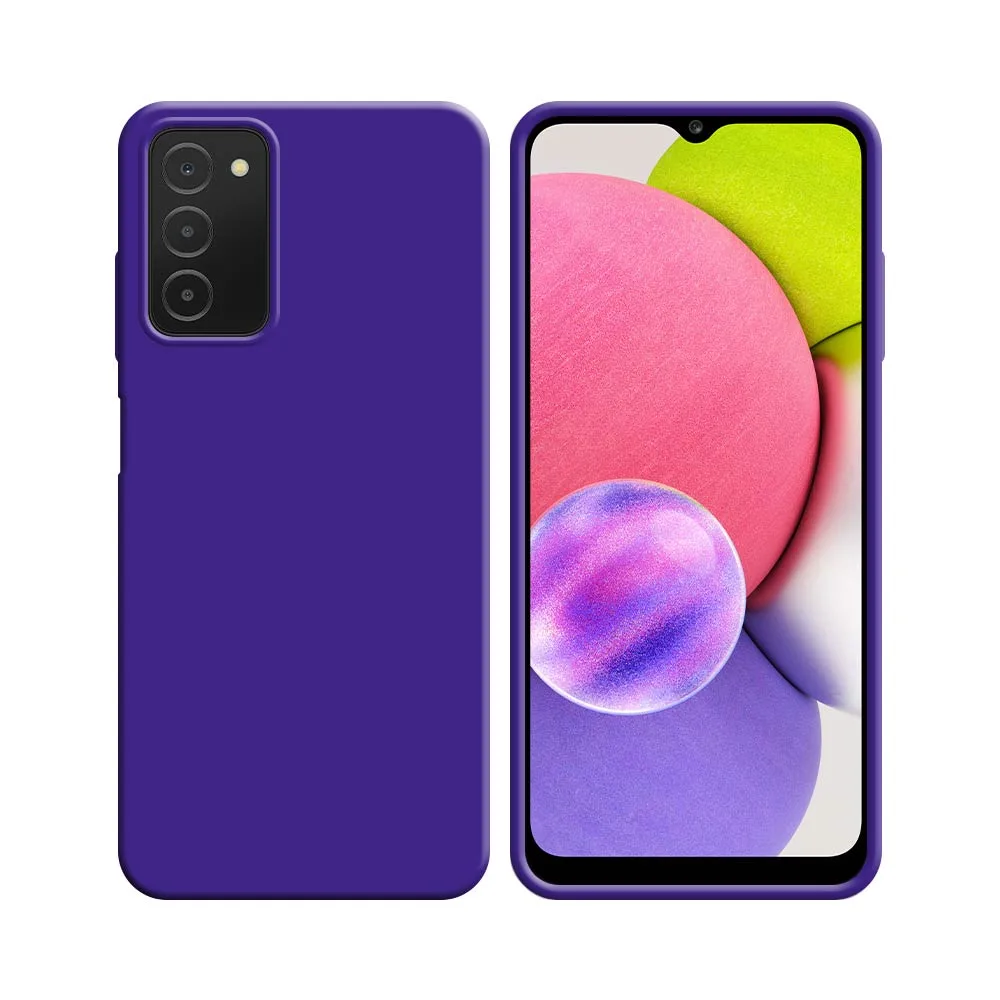 Coque Silicone Compatible pour Samsung Galaxy A03s A037 Mauve