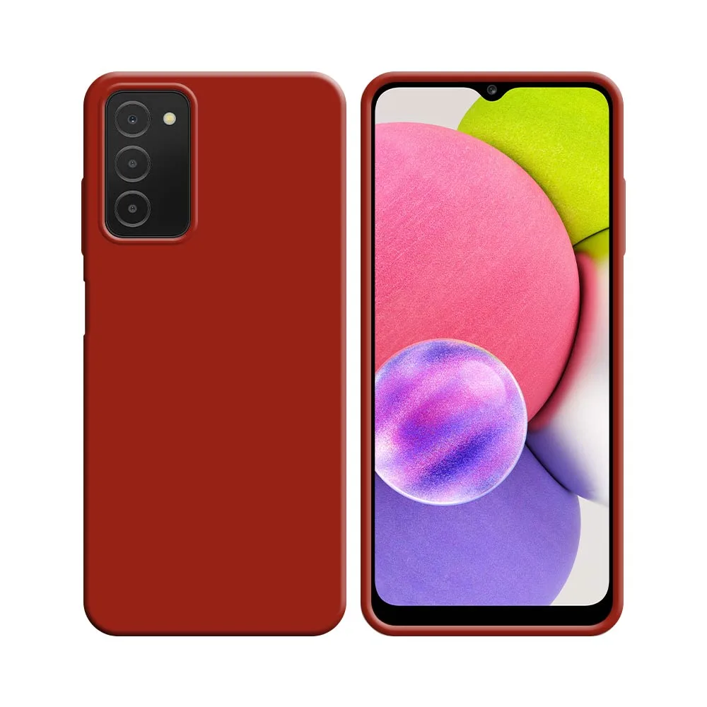 Coque Silicone Compatible pour Samsung Galaxy A03s A037 Rouge