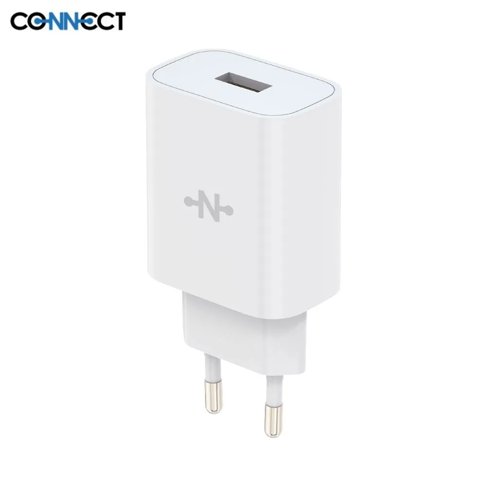 Chargeur Secteur USB CONNECT Charge Rapide 18W QC3.0 Blanc