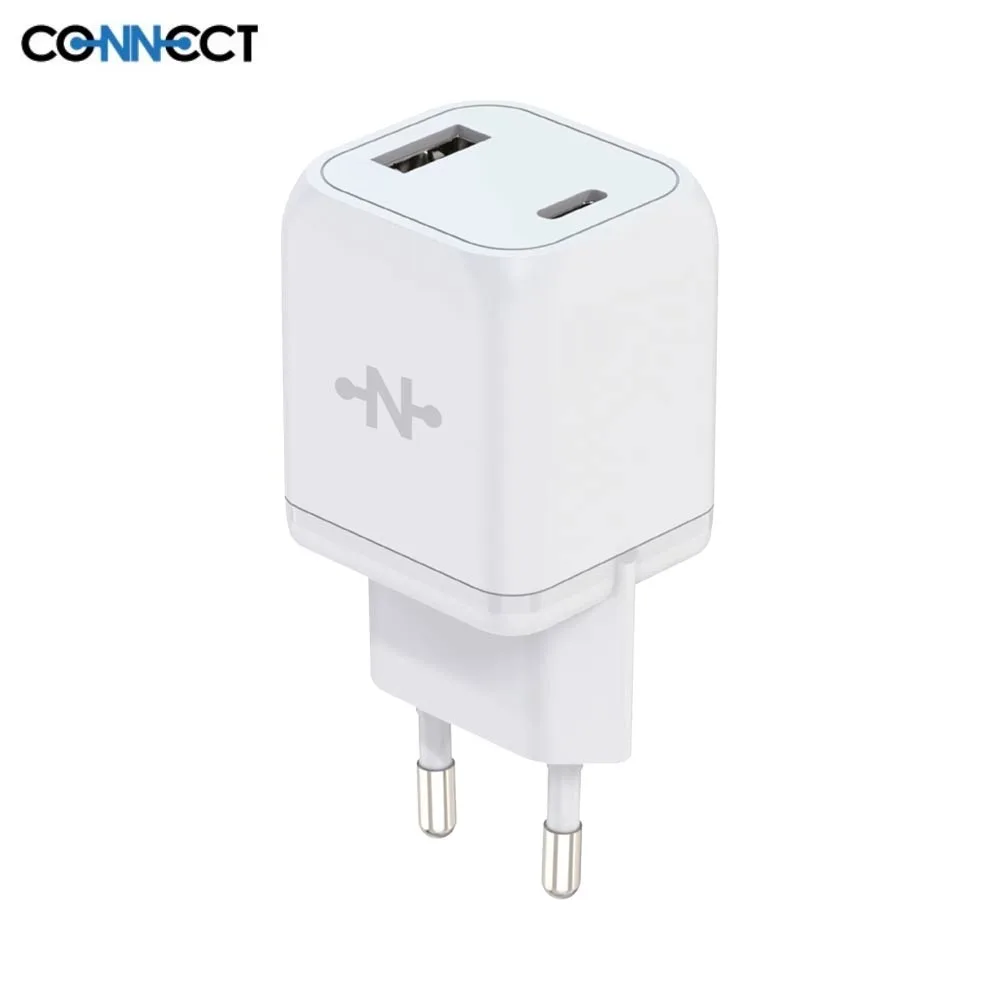 Chargeur Secteur GaN Multi CONNECT Charge Rapide 33W (USB + Type-C) Blanc