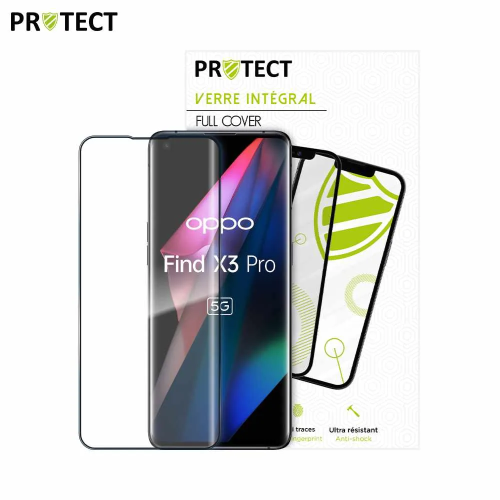 Verre Trempé Intégral PROTECT pour OPPO Find X3 Pro Noir — vue 2