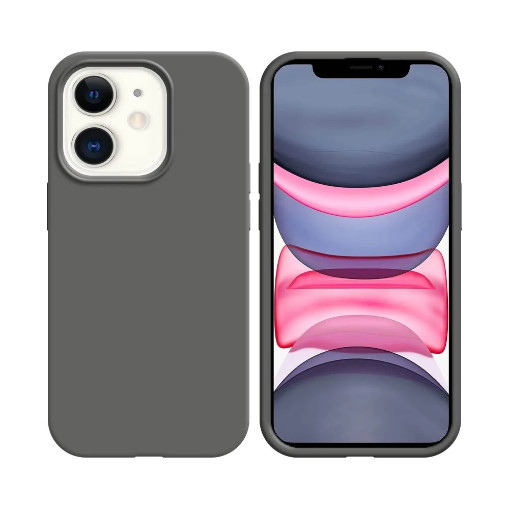 Coque Silicone Compatible pour Apple iPhone 11 Gris Foncé